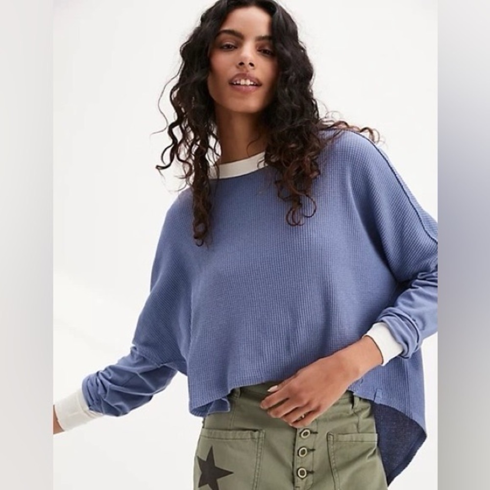 We The Free Tops | Jayson Ringer Waffle Knit Long Sleeve Thermal Top